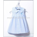 Custom baby girls cute sleeveless party dress in woven cotton with placket